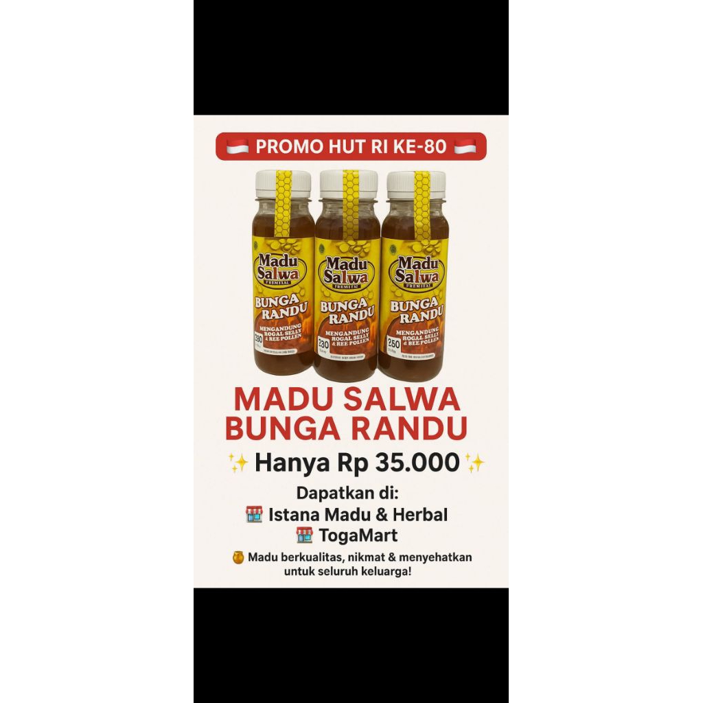 

madu randu 330gr spesial promo Agustus