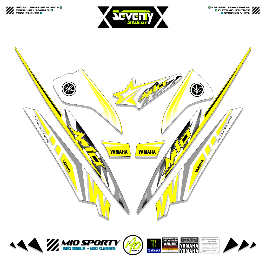 STRIPING MIO SPORTY MOTIF 9 STIKER MOTOR MIO SMILE GARNIS SPORTY STICKER YAMAHA MIO VARIASI SIMPLE