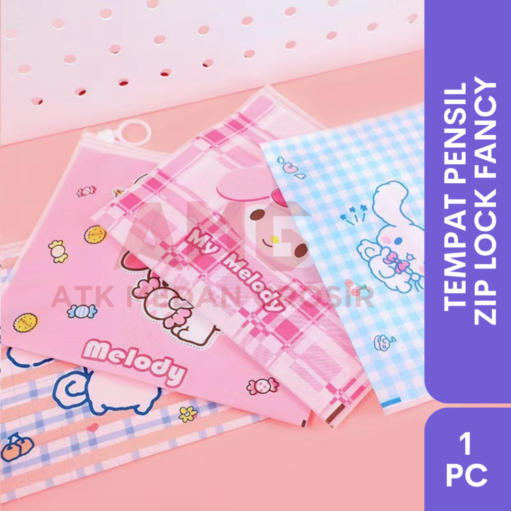 

TEMPAT PENSIL ZIPPER SERBAGUNA SANRIO | POUCH ZIPPER TRANSPARAN FANCY