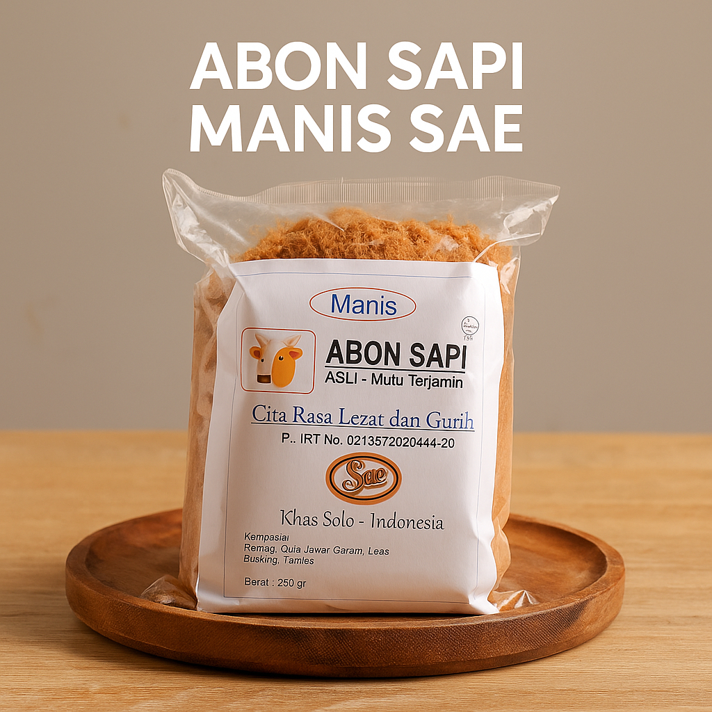 

Abon Sapi Manis Spesial Merk SAE Asli Khas Kota Solo