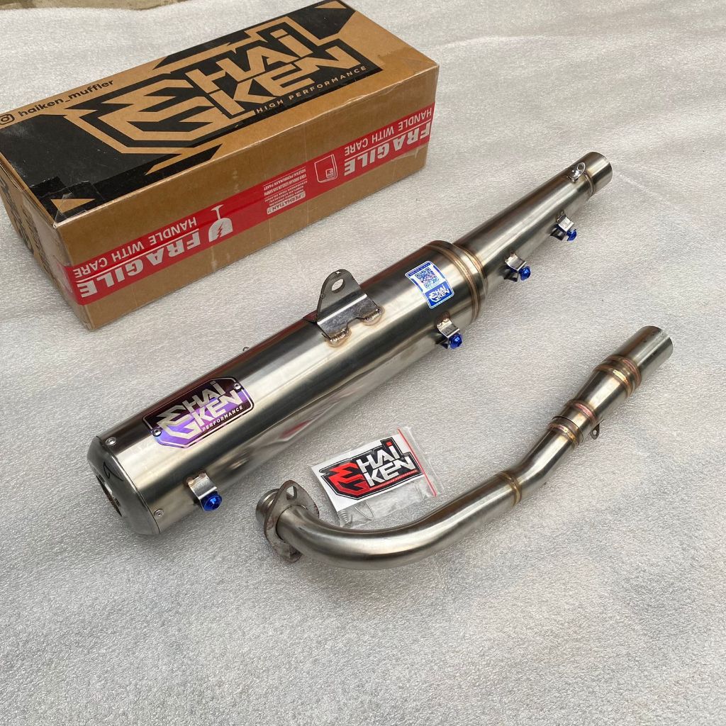 knalpot standar racing jupiter z burhan, vega r new, vega zr, rr original Haiken racing stainlis