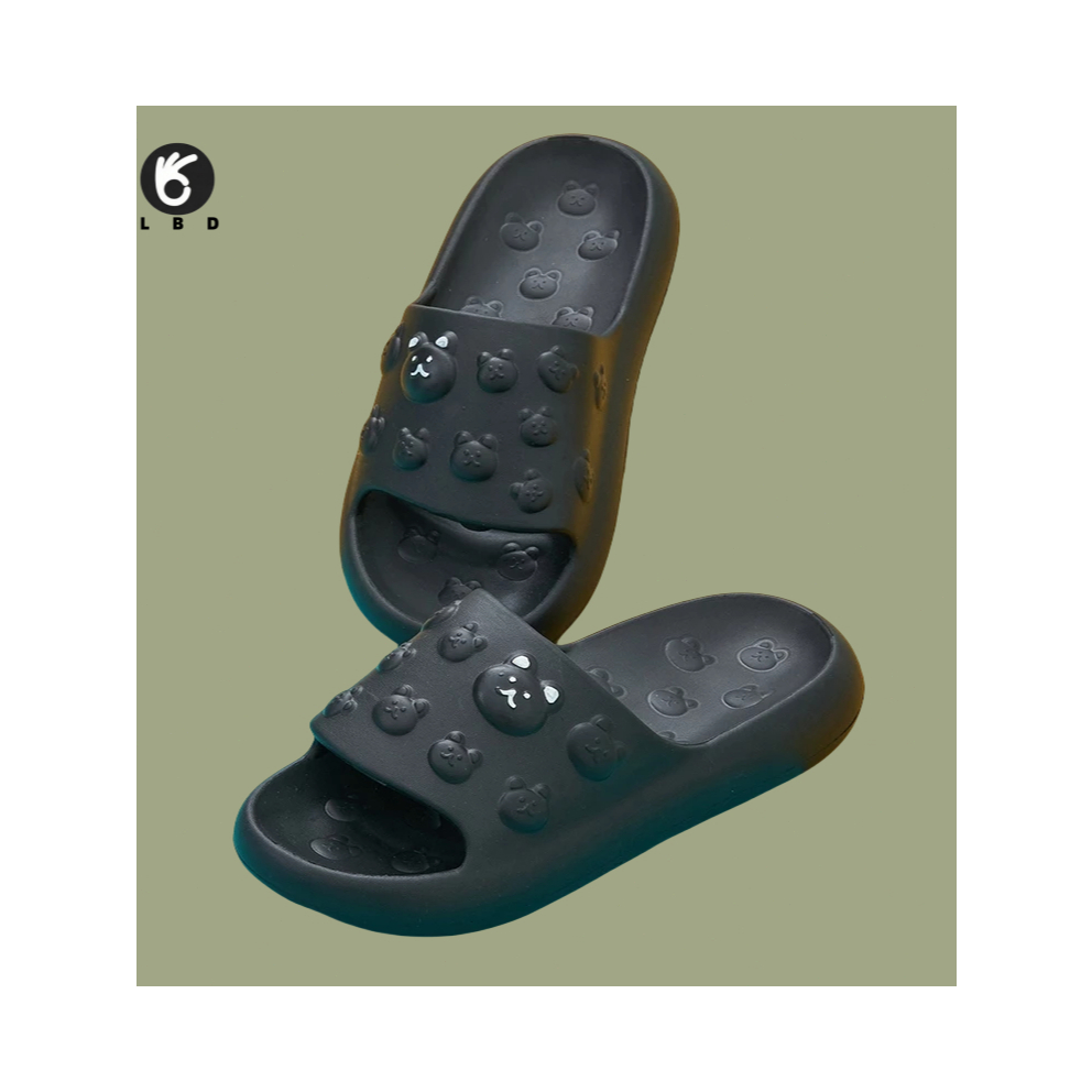 Bear 2025 Sandal Wanita Sendal Slop Sendal Karet Empuk Anti Slip Flat Sandals
