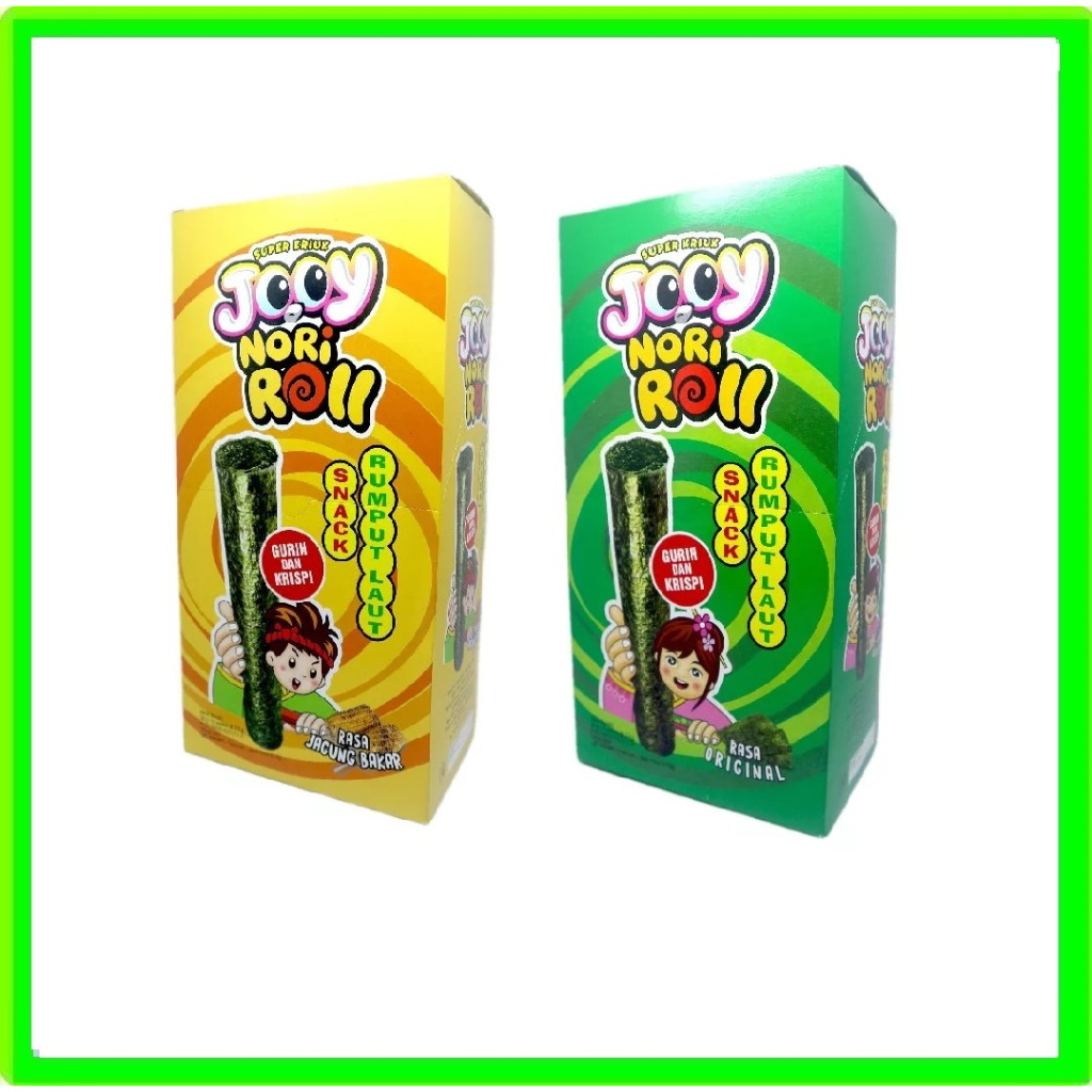 

Jooy Nori Roll Rumput Laut Box isi 12 pcs Joy snek Seaweed Snack Nori Roll Berbagai Varian Rasa