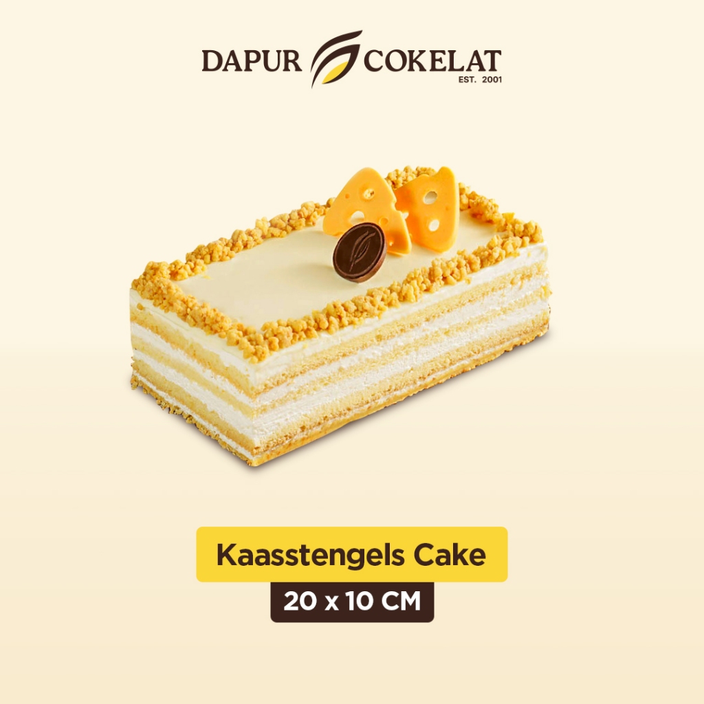 

DAPUR COKELAT - Kasstengels Cake 20x10 | Kue Keju Ala Kaasstengels yang Lembut Berpadu dengan Crumble