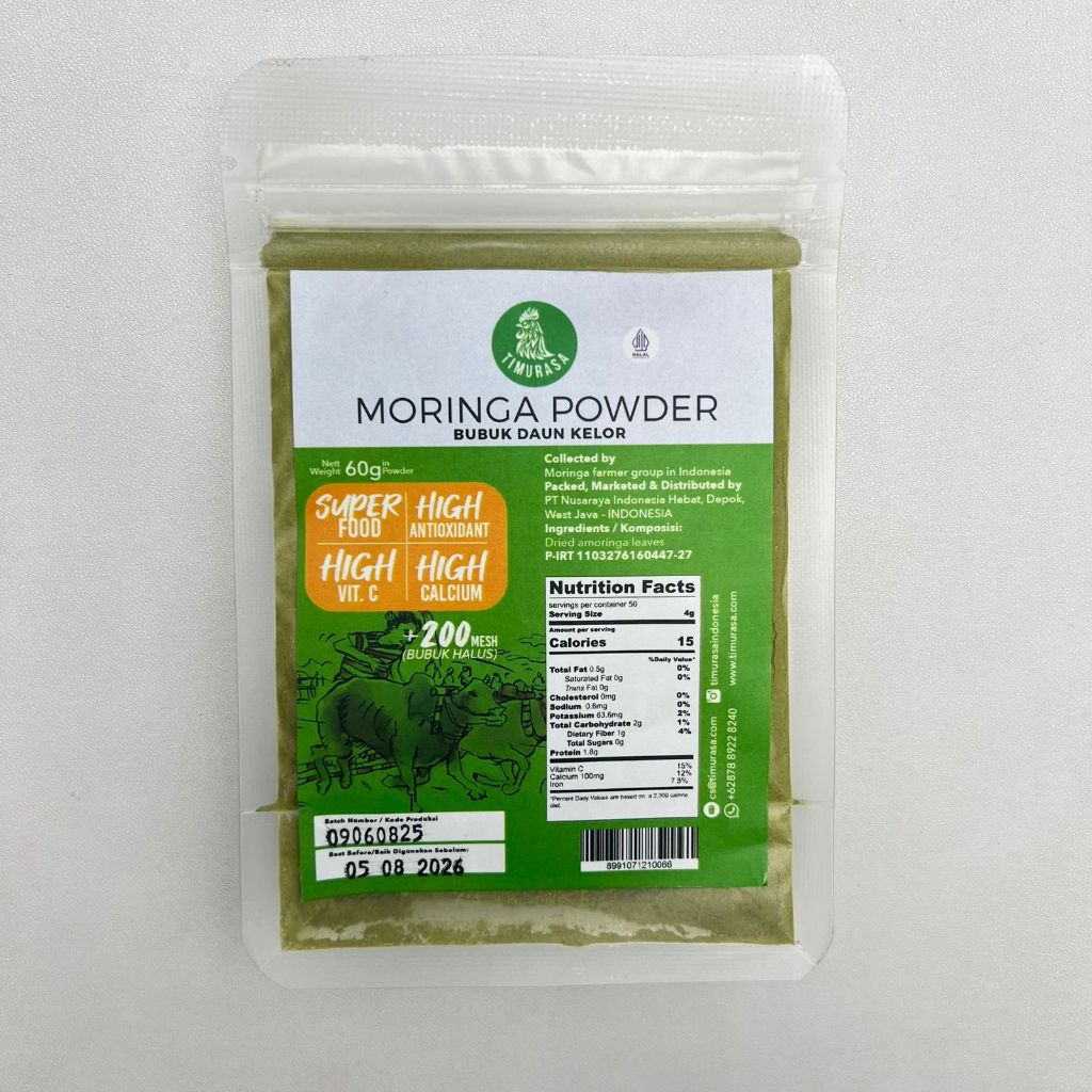

Timurasa Moringa Bubuk 60gr-HIGH VITAMIN C,HIGH ANTIOXIDAN&HIGH CALCIUM