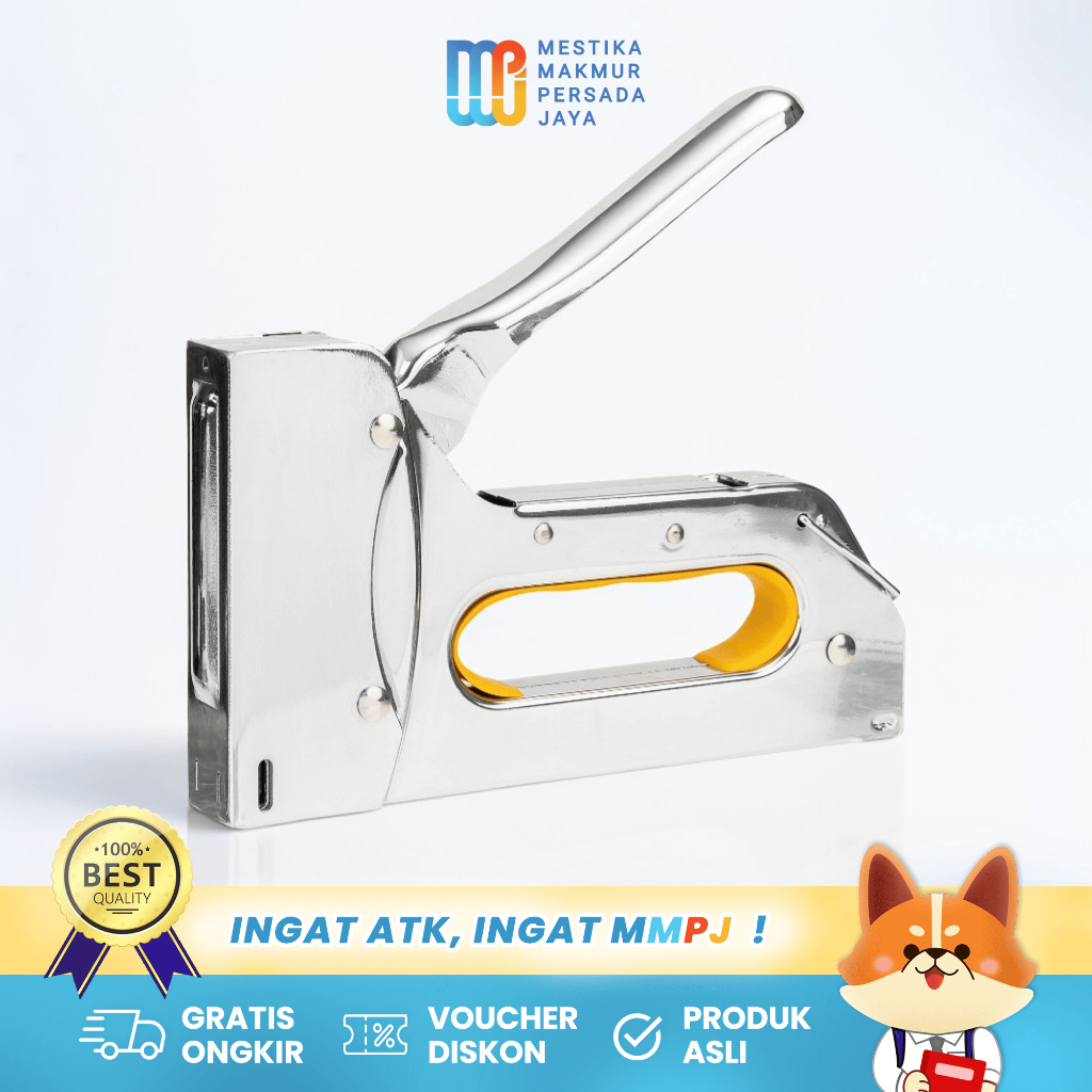 Deli Staples Tembak Jilid Metal Heavy Duty + 800 Pcs Staples ET35111