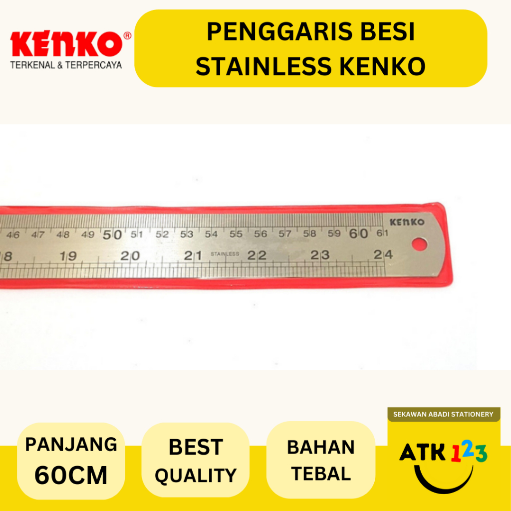

KENKO Penggaris Besi Stainless 60 cm Kenko / Penggaris Besi Tebal