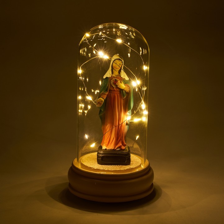 Yeraya Hiasan Glass Dome Lampu Patung Bunda Maria Polos Patung Maria Patung Doa Katolik Patung Rohan