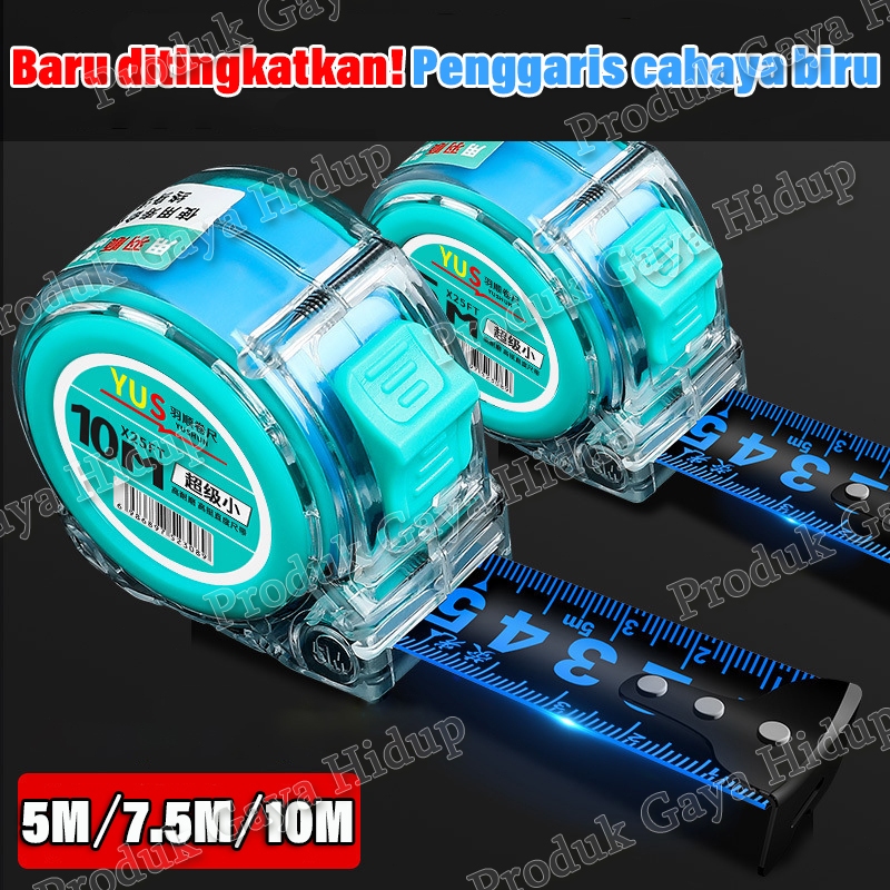 Meteran 10M*25mm anti karat/Meteran tukang/Ukuran pita fluoressen anti rust/Steel Pandang Rol Penguk