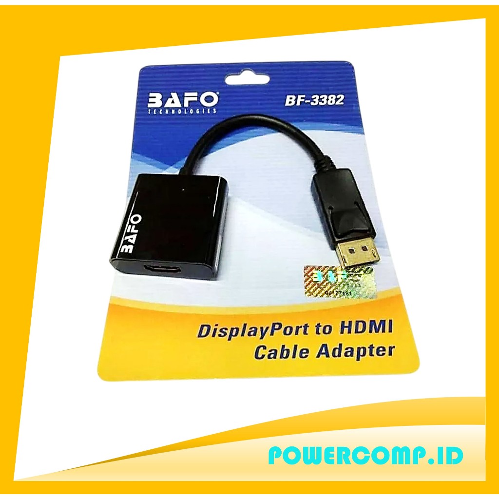 Adaptor DisplayPort ke HDMI BAFO BF-3382 Original - Kabel Konverter DP to HDMI Full HD 1080P untuk L