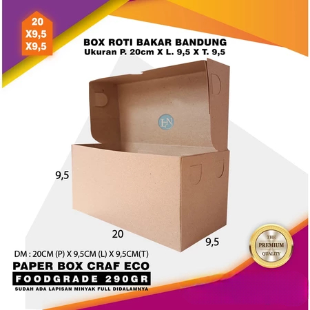 

Paper Box Craft Eco Dus Kemasan Makanan Kotak Roti Bakar Bandung Ukuran 20x9,5x9,5cm