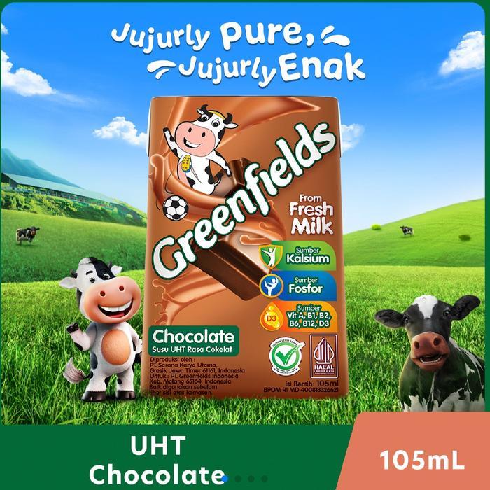 

SUSU GREENFIELDS RASA COKLAT / GREEN FIELDS FRESH MILK RASA CHOCOLATE 105ML / UHT CHOCOLATE / MAMA SUSU