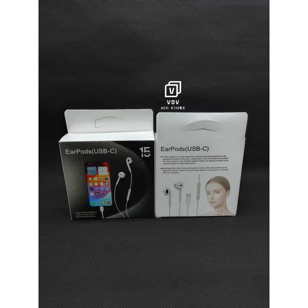 HEADSET / HANDSFREE IPHONE 15 PROMAX ORI PLUG TYPE C