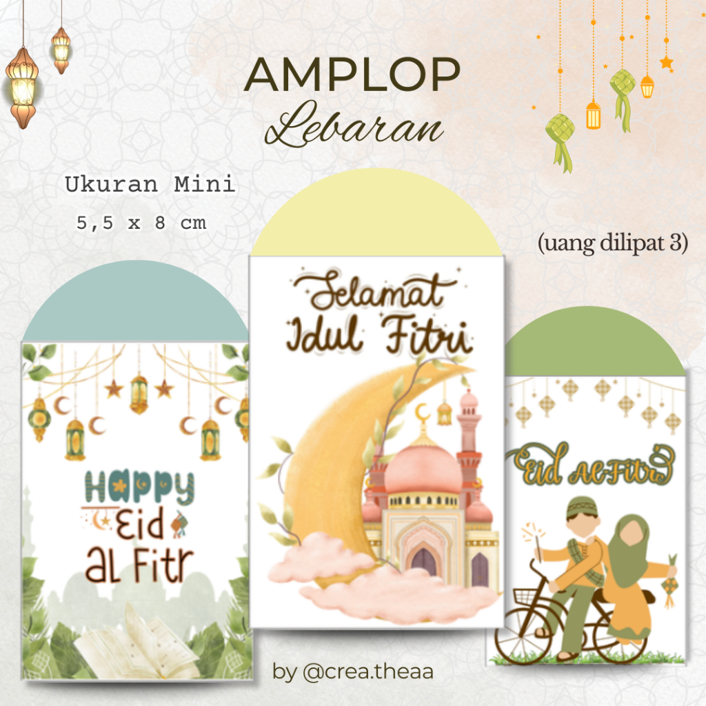 

1 Pack Amplop THR Kecil Lebaran Karakter Premium Estetik Lucu| Angpao | Amplop Idul Fitri Ukuran Kecil KertasTebal