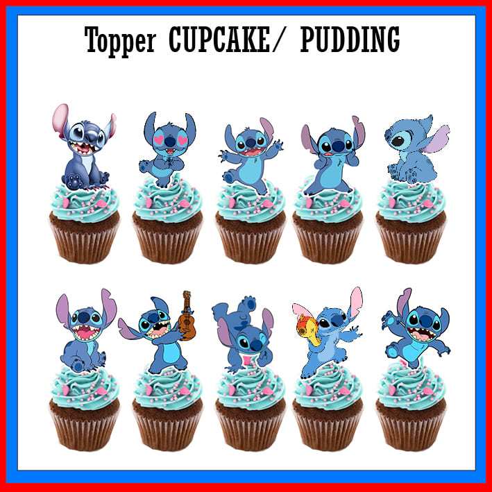 Stitch Topper Cupcake Birthday / Hiasan Cupcake Birthday / Ulang Tahun