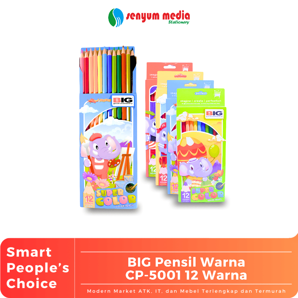 

BIG - Pensil Warna CP-5001 12 warna | pensil warna premium ( 1 pcs 12 warna ) (S:PCS)