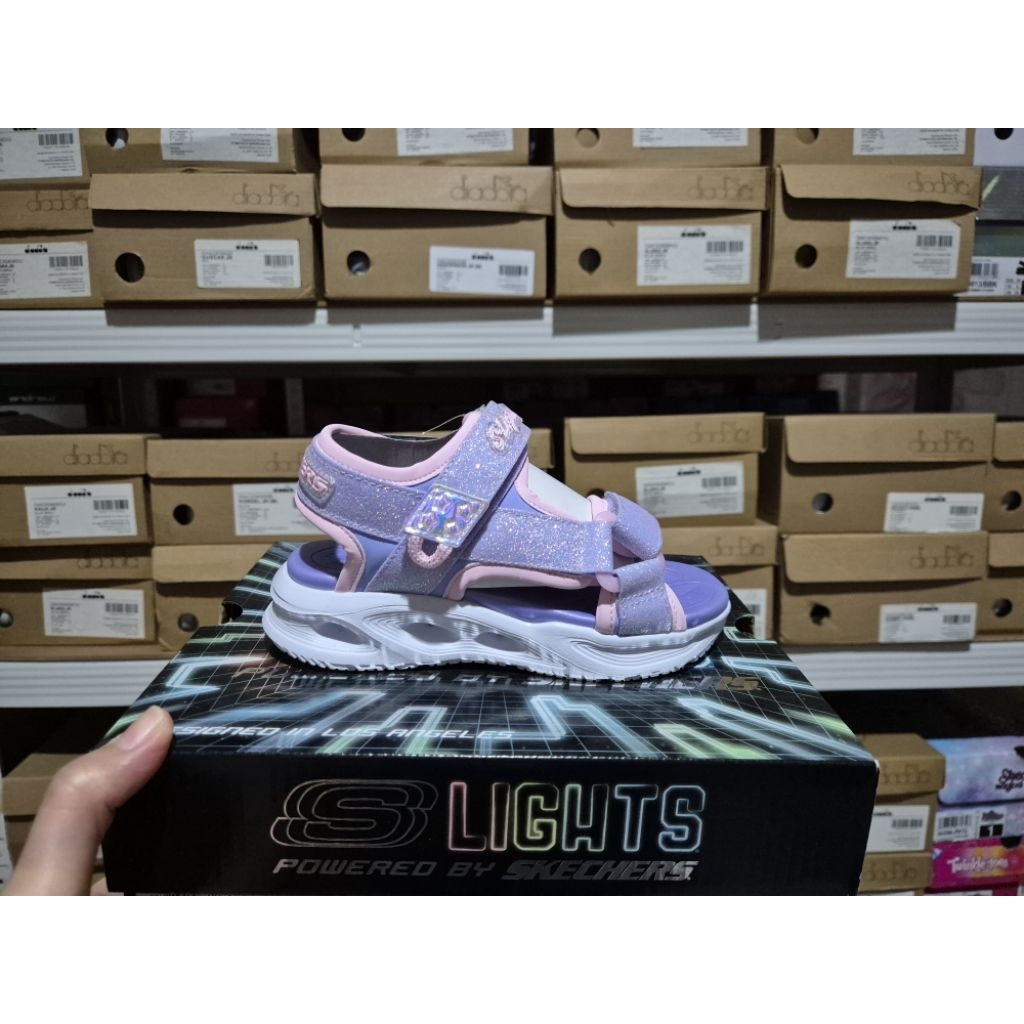 Sandal Anak S K E C H E R S Sola Glow Lavender/Pink | Sandal Anak Perempuan Original Retail