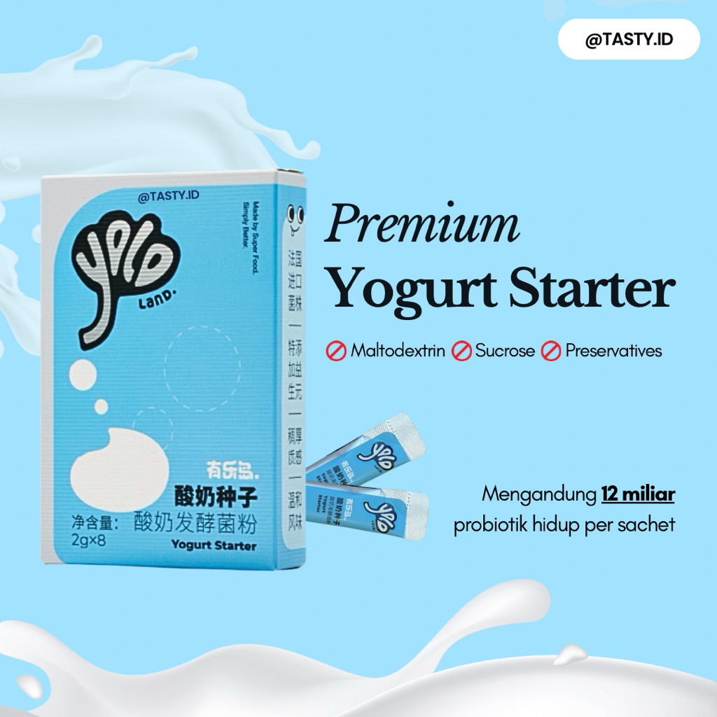 

Healthy Premium Yogurt Starter / Maltodextrin Free Sucrose Free / 1 Gram Sachet / Yogurt Culture / Kultur Yogurt / Bibit Yogurt / Biang Yogurt