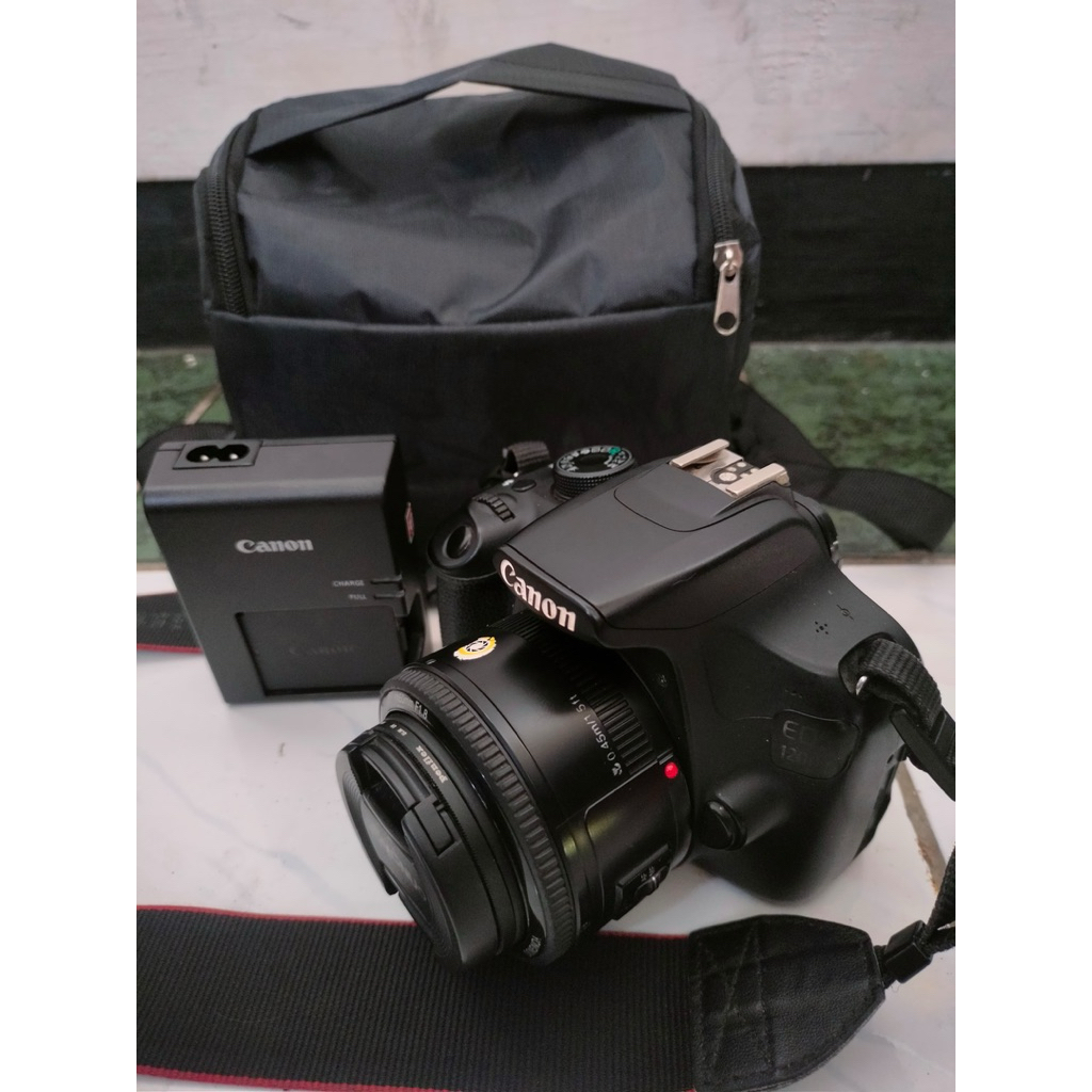 kamera canon dslr bekas murah canon 1200D lensa fix