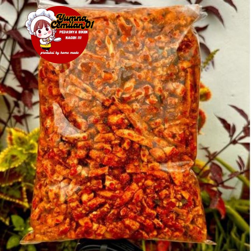 

(COD)Basreng kriuk Extra pedas daun jeruk isi 500 gram