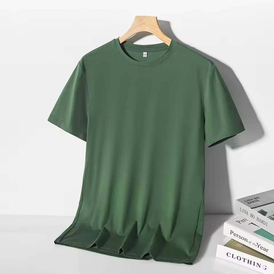 Baju Kaos Lengan Pendek  Pria Wanita Bahan Cotton Combed / Baju Kaos Oversize 24s Warna Hijau