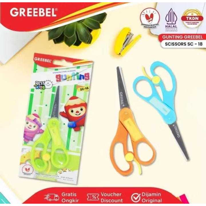 

( 1 BIJI ) GREEBEL Gunting Mini Gunting Anak (GUNTING SC-18) / Gunting Kertas / Gunting Sekolah / Gunting Pastel Lucu