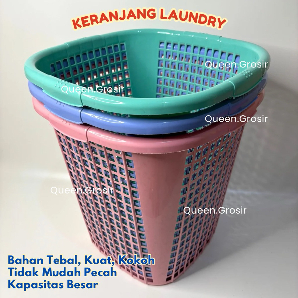 KERANJANG LAUNDRY VALENTINE | KERANJANG LAUNDRY SEGI | KERANJANG LAUNDRY PLASTIK