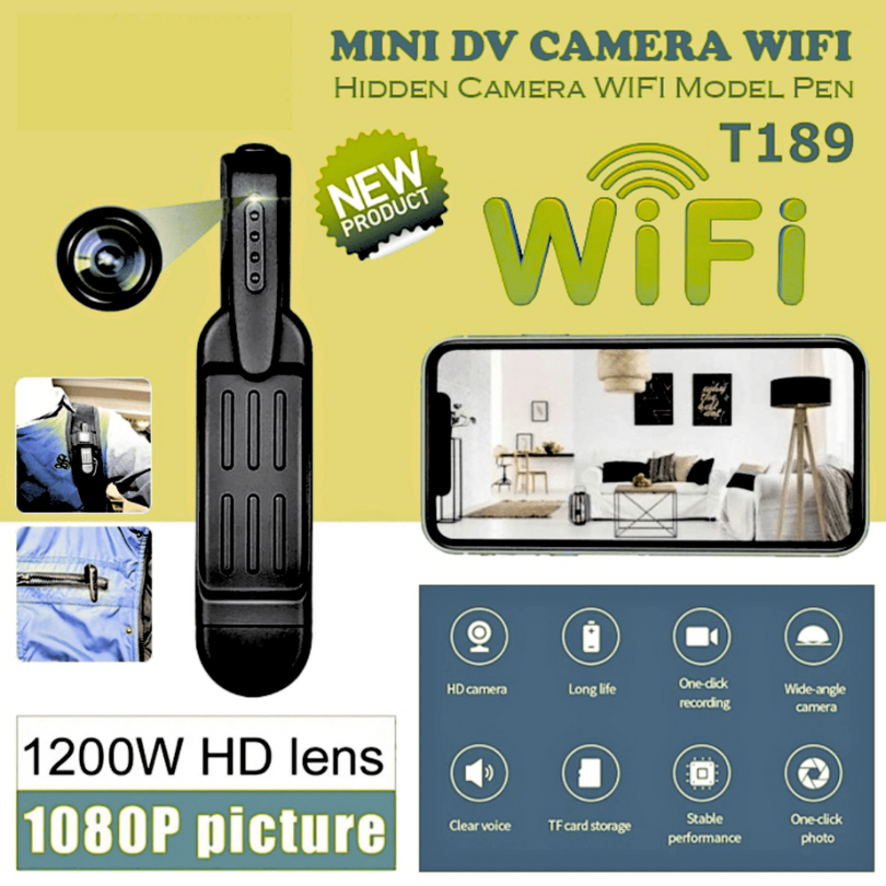 PROMO Arsmundi T189 Kamera Pengintai Mini Tanpa Kabel Jarak Jauh Kecil Tersembunyi WIFI 1080P