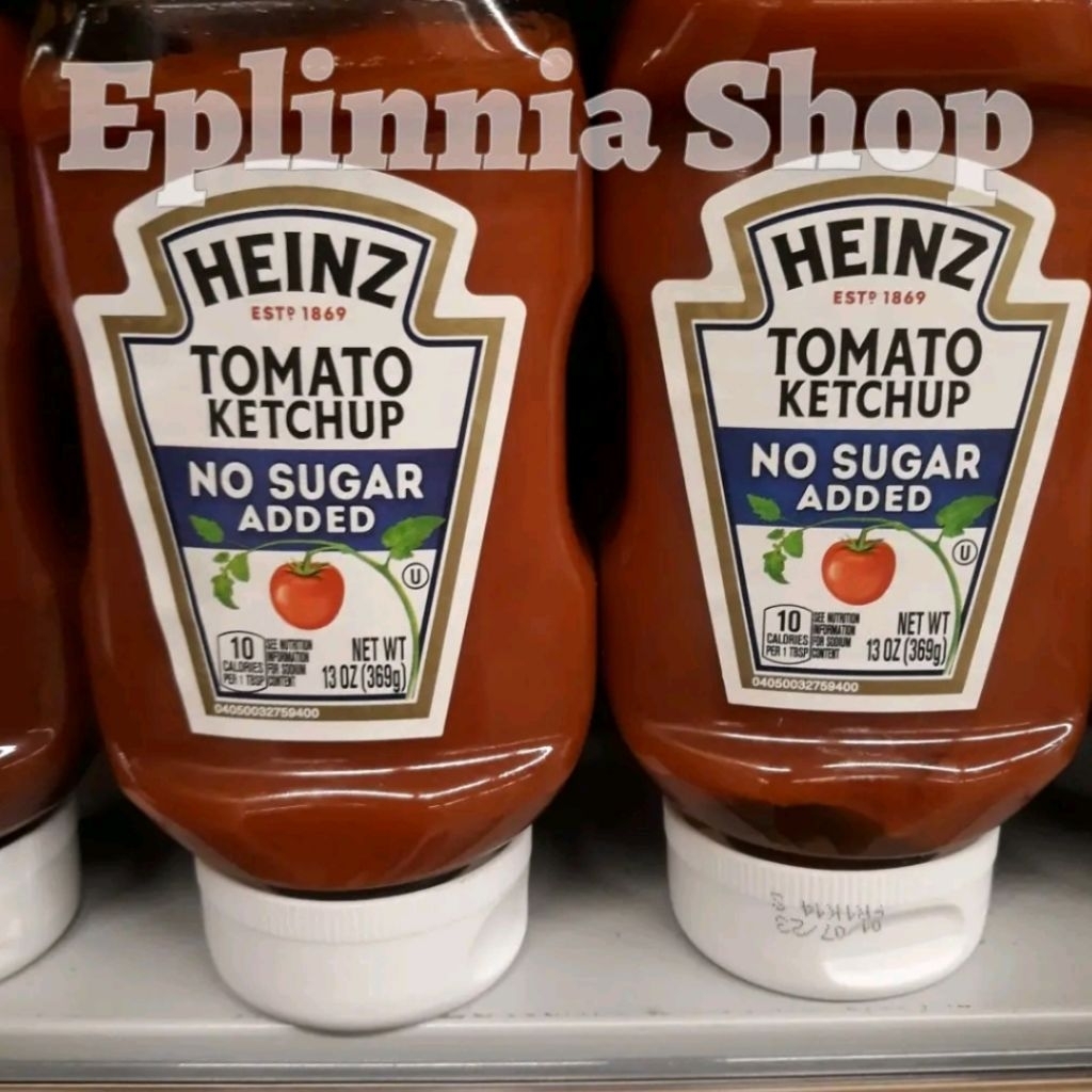 

Heinz Tomato Ketchup No Sugar Added Sauce 369 gr - Saus Tomat