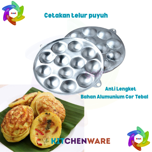 Wajan Cetakan Telur Congkel Puyuh Kue Apem Cubit Lumpur Telor 12 Lubang Carabika Kecil