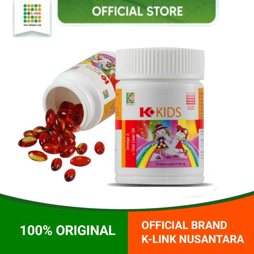 EXP 01-2027 .K-kids.K-LINK k kids Vitamin anak,satu botol isi 30 kapsul.Suplemen pelengkap kebutuhan