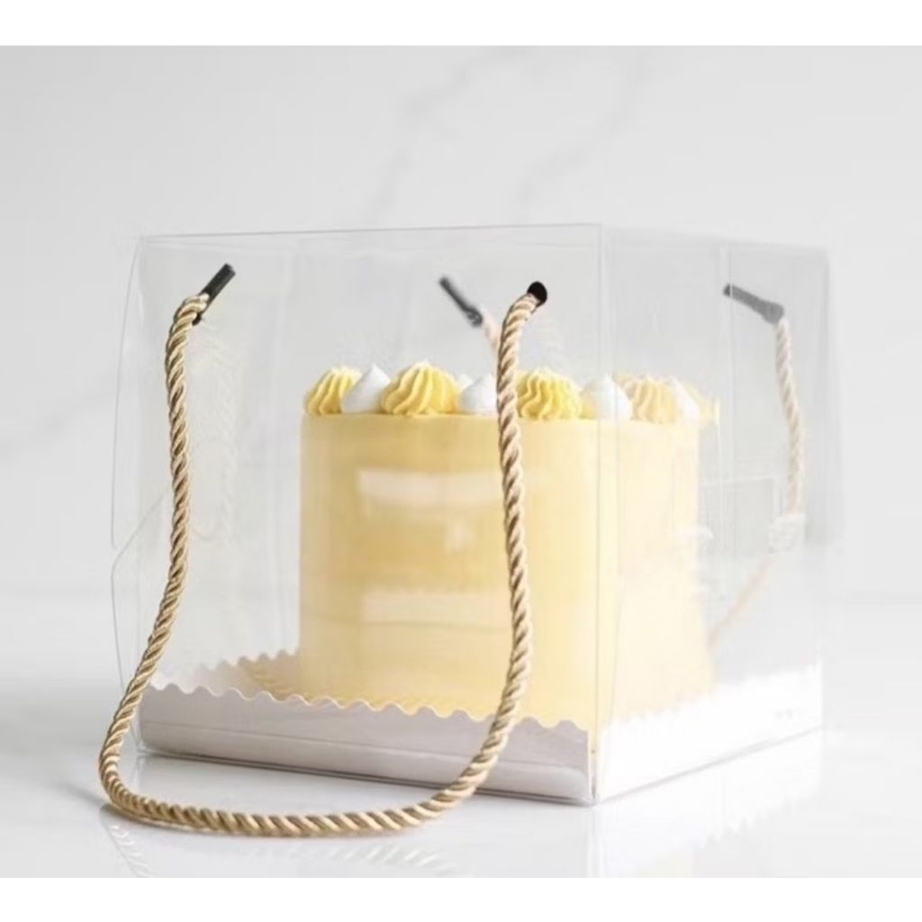 

(isi 5)Box Mika Handle Tali / Box Kue Spiku Brownies / Box Mika Tali / Kotak kue mika tali