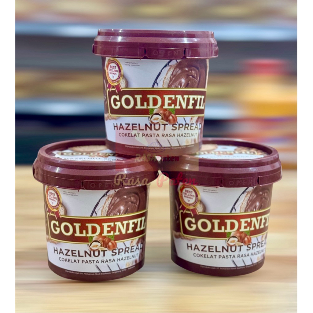 

GOLDENFIL HAZELNUT SPREAD 1 kg Premium Halal BPOM RI COD Pail Ember Satuan