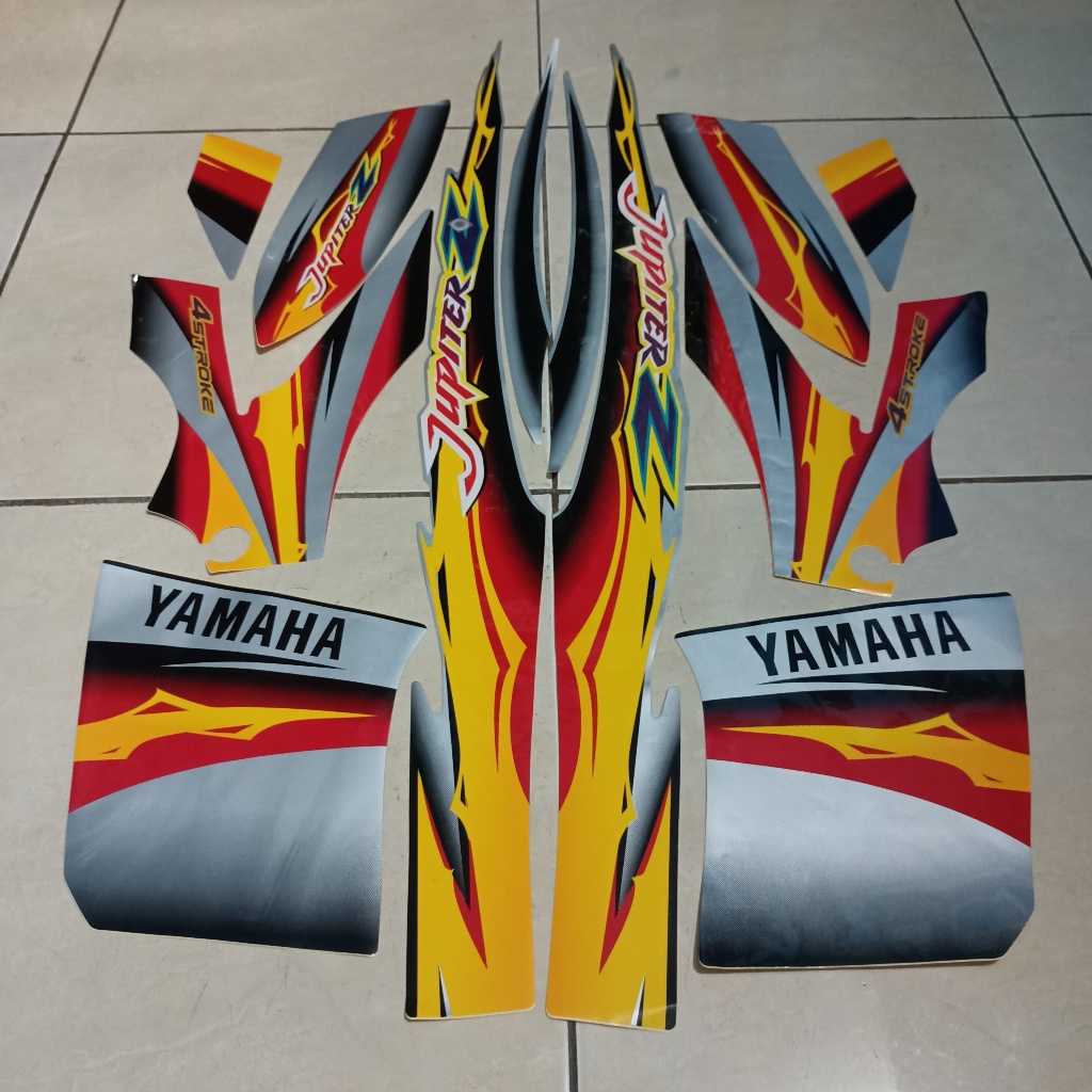 stiker striping yamaha jupiter z 2004 hitam silver lis body standar berkualitas original