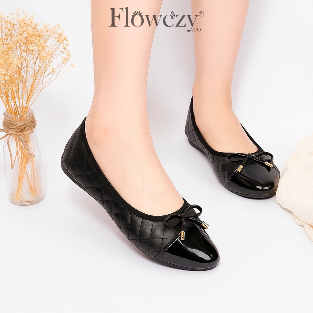 

Flowezy Gretta Flatshoes Sepatu Wanita Sepatu Hitam Balet Woman Shoes - FL001