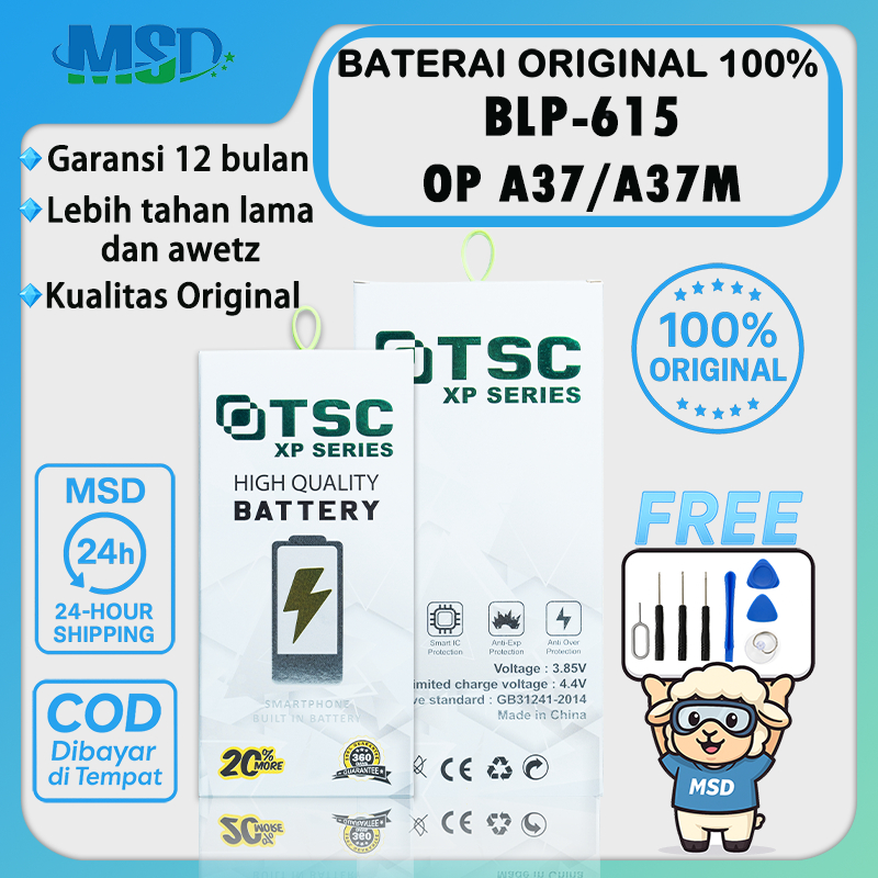 MSD BATERAI 100% ORIGINAL BLP-615 FOR OPPO A37 / A37M BATRE BATERAI BATTERY
