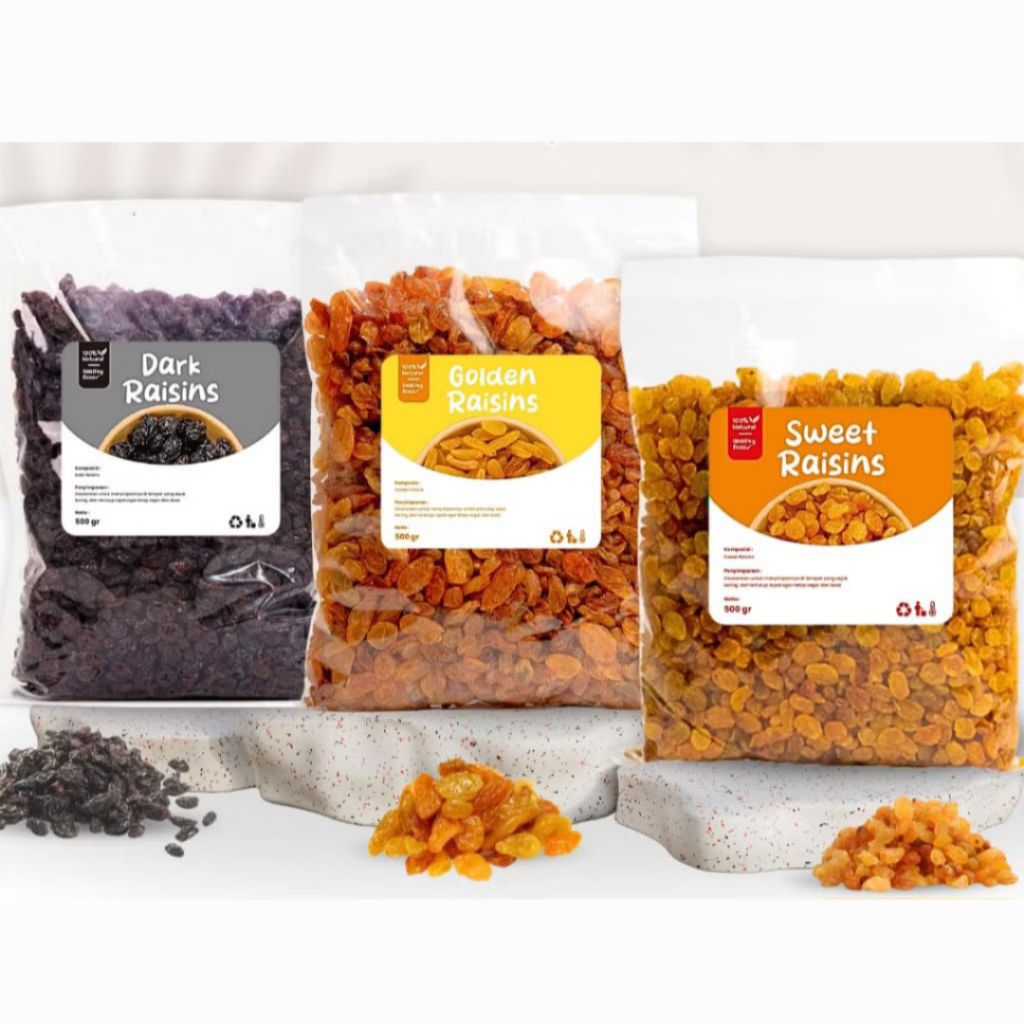 

Kismis Mutiara Raisin Jumbo - Kismis Asam Manis Arab Simin Premium - Kismis Hitam Oleh Oleh Haji Dan Umroh