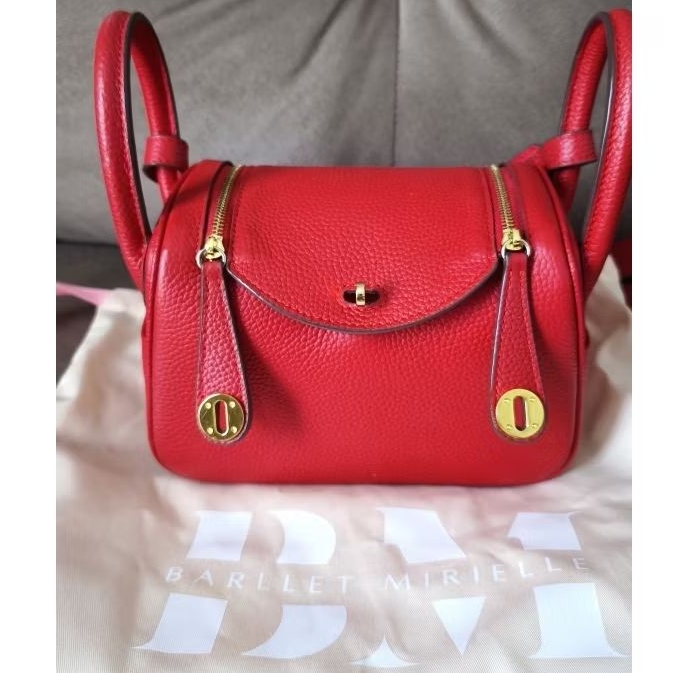 MINI LINDY 19 RED BY BARLLET MIRIELLE GENUINE LEATHER 100%