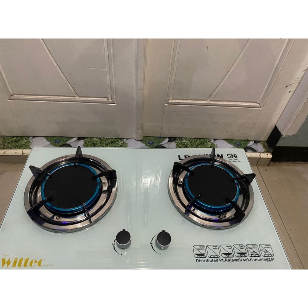 Kompor Gas Tanam Kaca Wittec 2 Tungku Bara Bisa Tanam / Duduk
