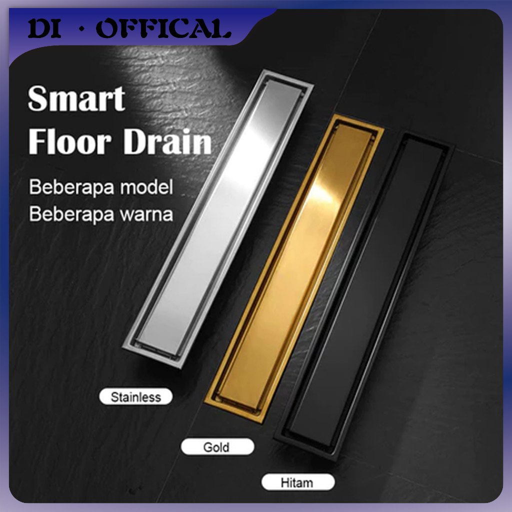 Smart Floor Drain Stainless 304 Floor Drain Linear 30/60cm Samping saringan Got Tile Insert Anti Ban