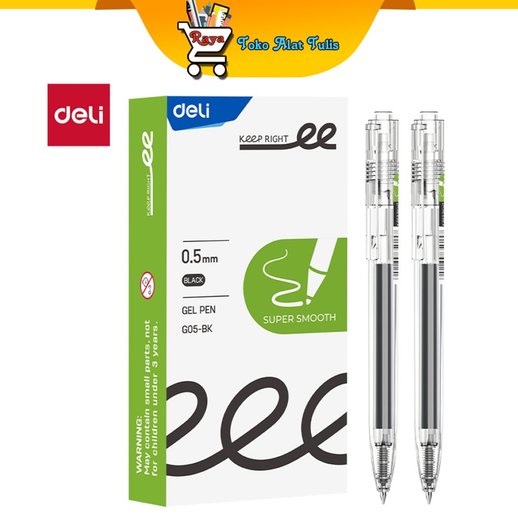 

Deli Gel Pen Pulpen Gel 0.5mm EG05-BK