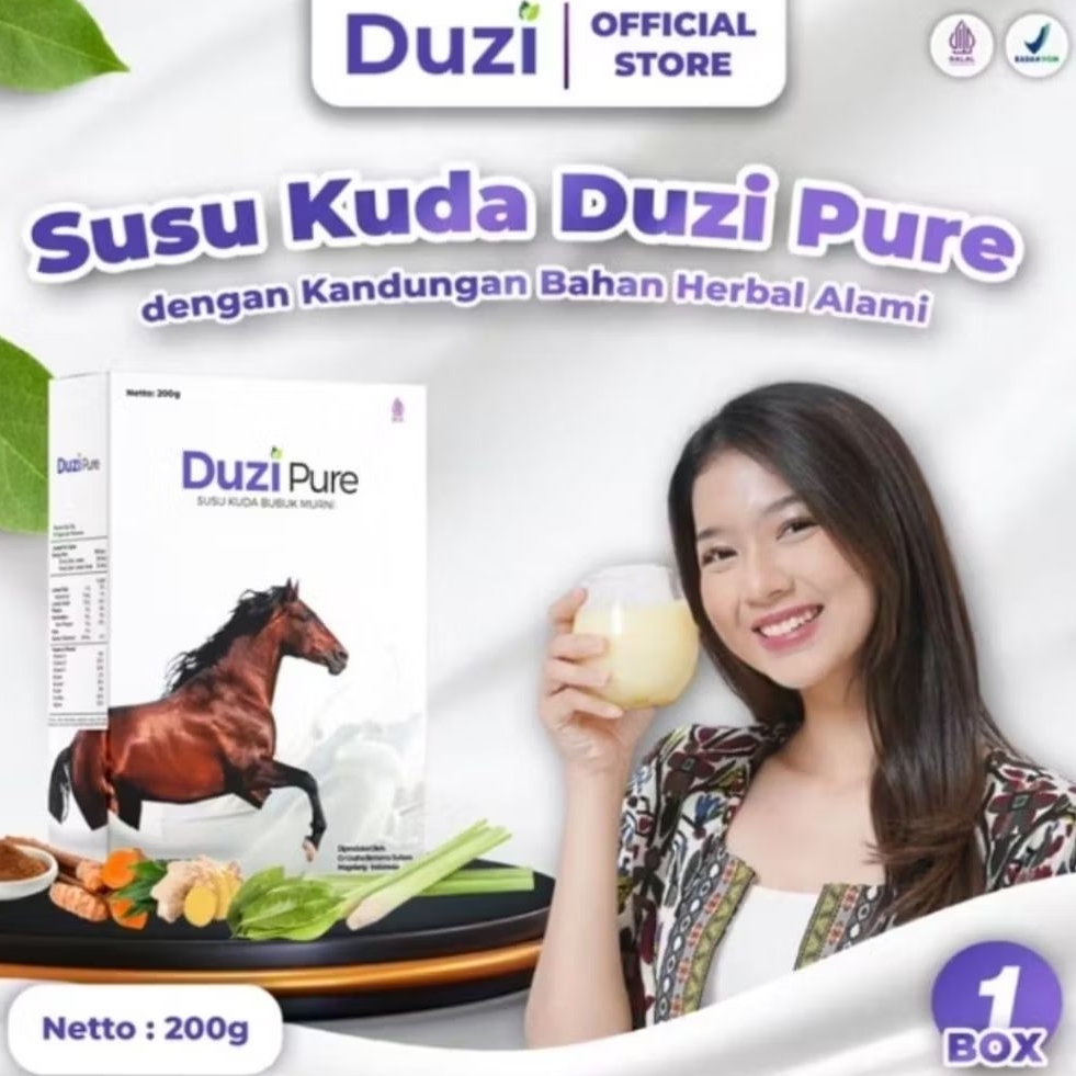 

Duzi Pure - Susu Kuda Lombok Original Atasi Nyeri Sendi & Tulang Bubuk 200 Gram