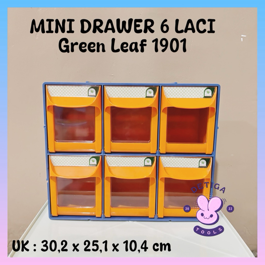 Mini Drawer Cabinet Laci 6 Laci / Rak Komponent 6 Laci / GREEN LEAF 1901