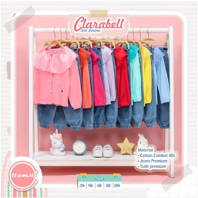 SETELAN ANAK CLARABELL SET JEANS by BLOOMS ID