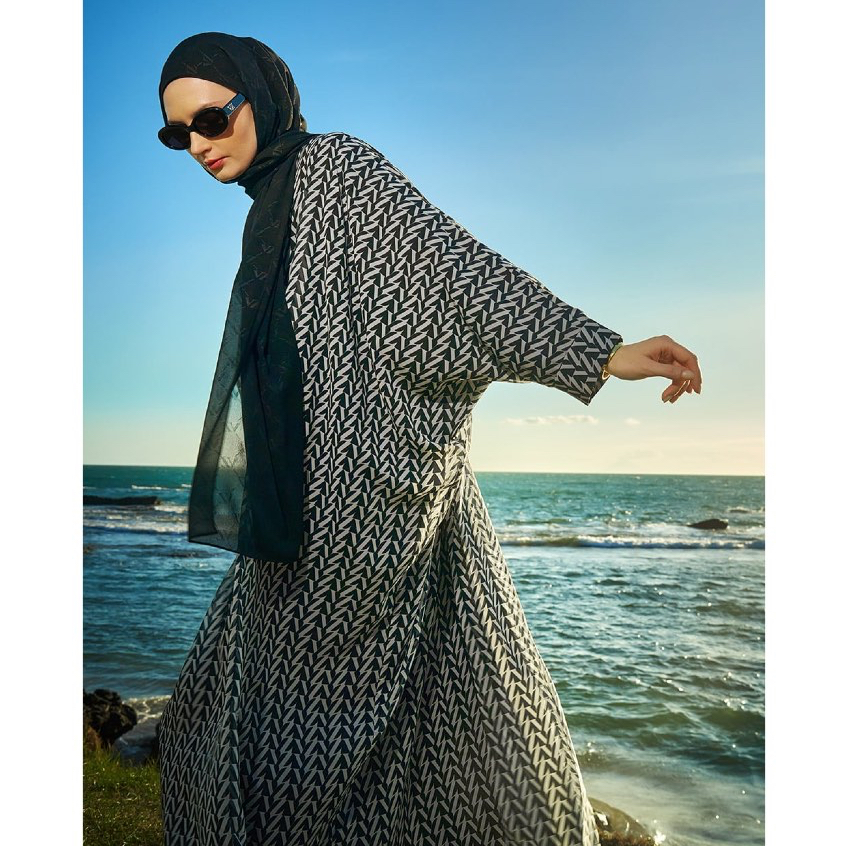 VZ Monogram 3.0 Kaftan Maxi Dress Premium Chiffon Original VIVI ZUBEDI NEW