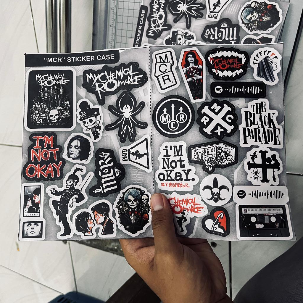 

28 Pcs Stiker Band MCR Sticker Band Rock Anti Luntur Tahan Air Stiker HP Laptop Helm sudah terpotong