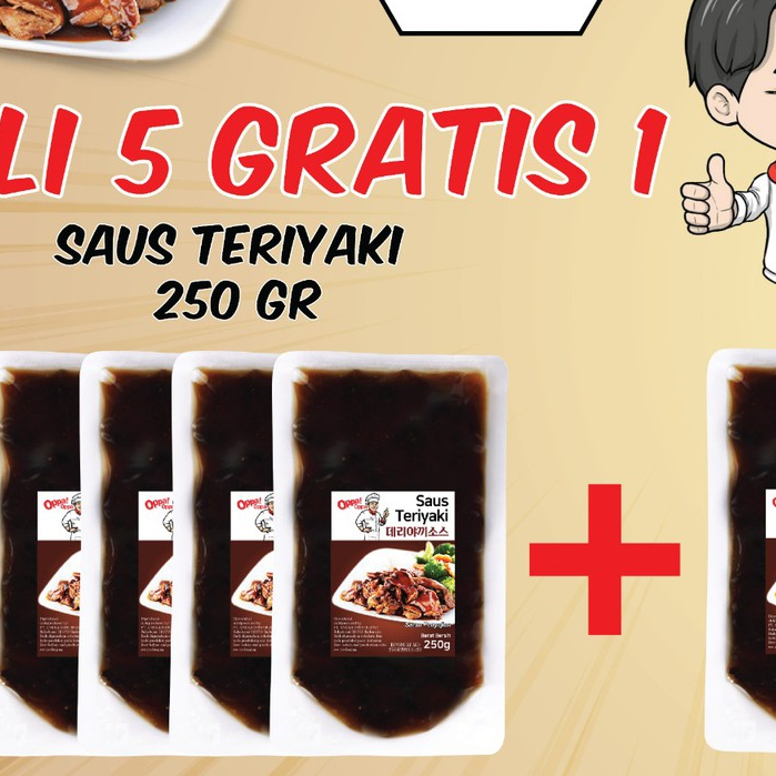 

[BELI 5 GRATIS 1] Paket Saus Teriyaki Teriyaki Sauce Sauce BBQ 250g