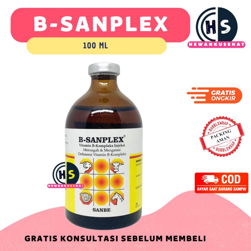 B-SANPLEX 100 ML - Vitamin B-Kompleks Hewan - SANBE B SANPLEX