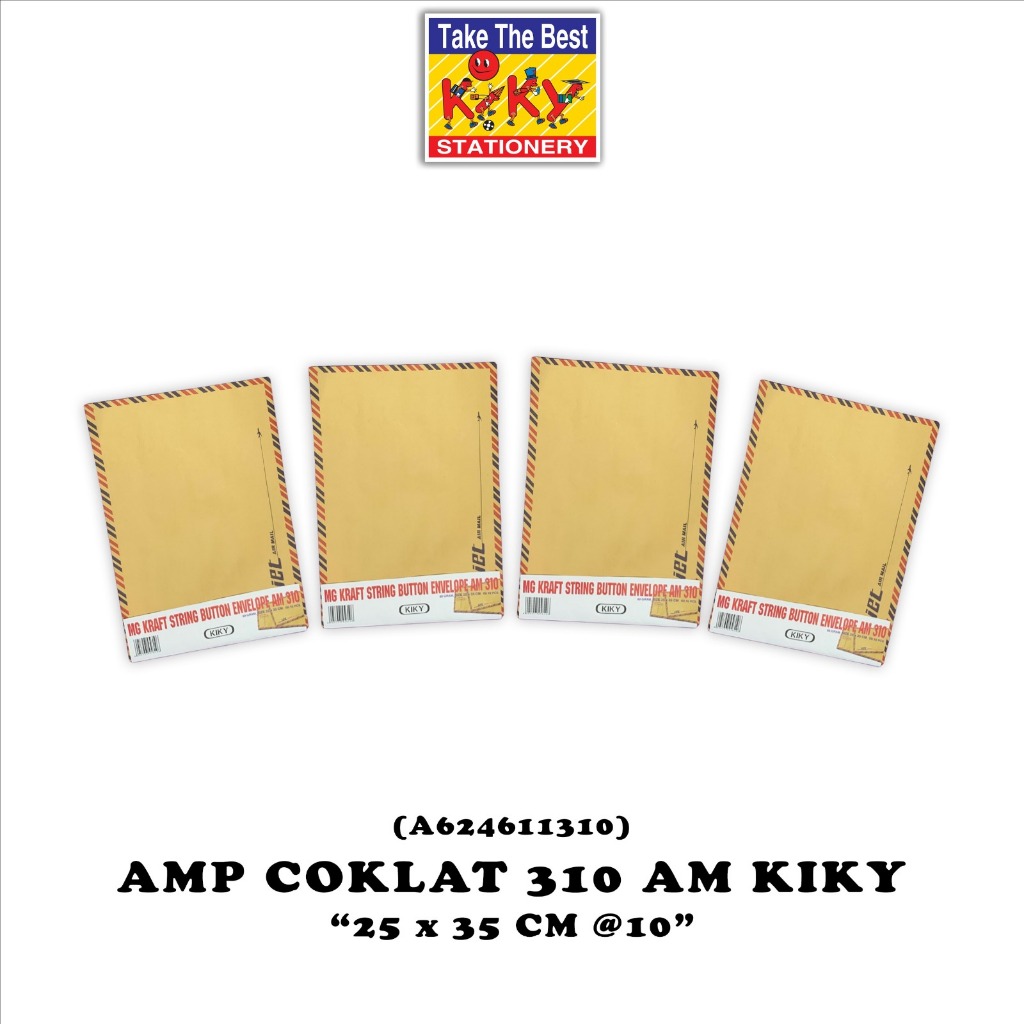 

KIKY Amplop Coklat Airmail No. 310 - 125 GRAM Lem - 1 Pack = 10 Lembar