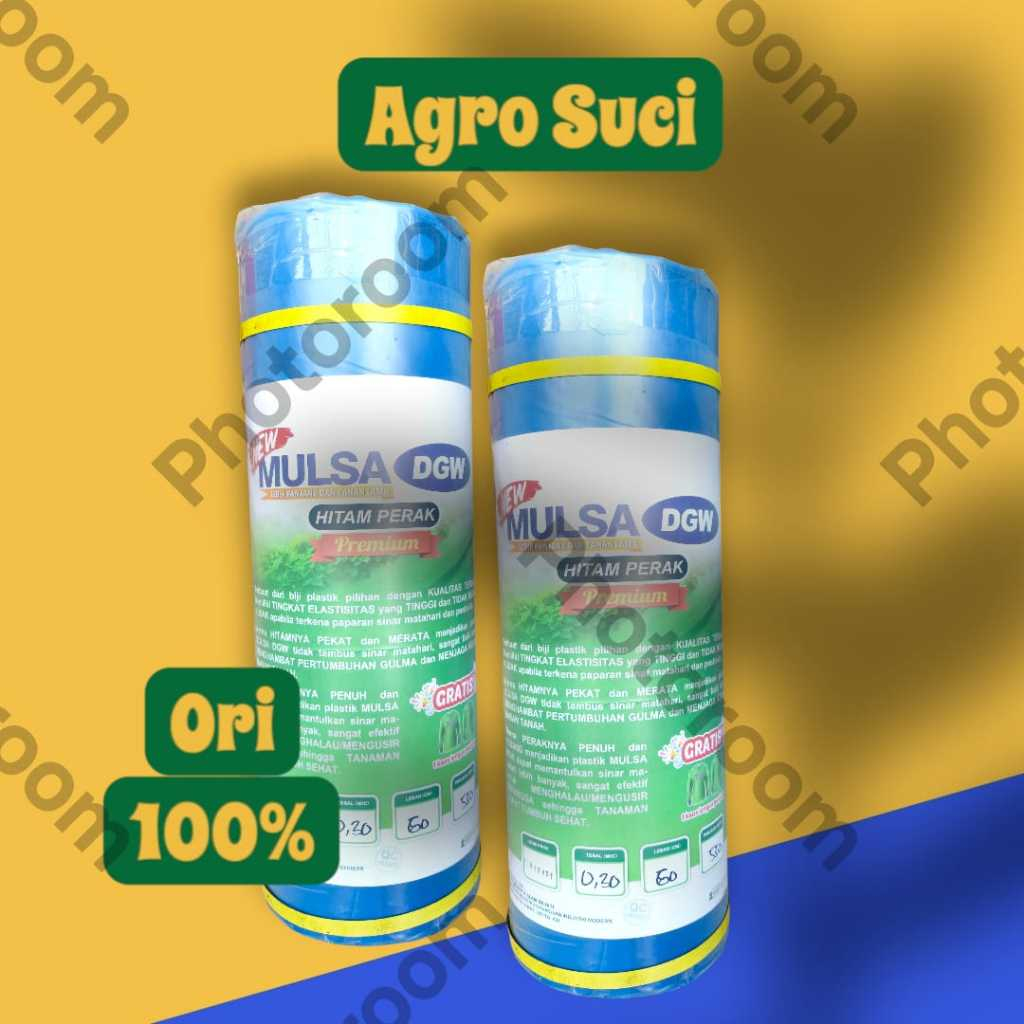 Plastik Mulsa Lebar 120 Hitam Perak Premium DGW 17 KG (550 Meter) Free Kaos
